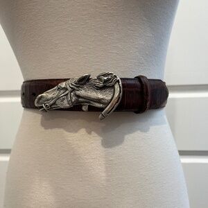 Brighton Brown Leather Horse Belt, size S